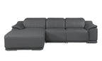 DivanItalia Dark Grey Italian Leather 3-Piece Power Reclining Sectional with Chaise – 9762DG-3PC-CH