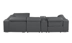 DivanItalia Dark Grey Italian Leather 4-Piece Power Reclining Sectional with Chaise – 9762DG-4PC-CH