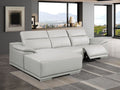 DivanItalia Light Grey Italian Leather 3-Piece Power Reclining Sectional with Chaise – 9762LG-3PC-CH