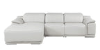 DivanItalia Light Grey Italian Leather 3-Piece Power Reclining Sectional with Chaise – 9762LG-3PC-CH