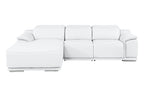 DivanItalia White Italian Leather 3-Piece Power Reclining Sectional with Chaise – 9762WH-3PC-CH