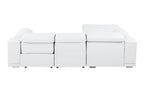 DivanItalia White Italian Leather 3-Piece Power Reclining Sectional with Chaise – 9762WH-3PC-CH