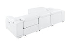 DivanItalia White Italian Leather 3-Piece Power Reclining Sectional with Chaise – 9762WH-3PC-CH