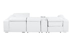 DivanItalia White Italian Leather 4-Piece Power Reclining Sectional with Chaise – 9762WH-4PC-CH