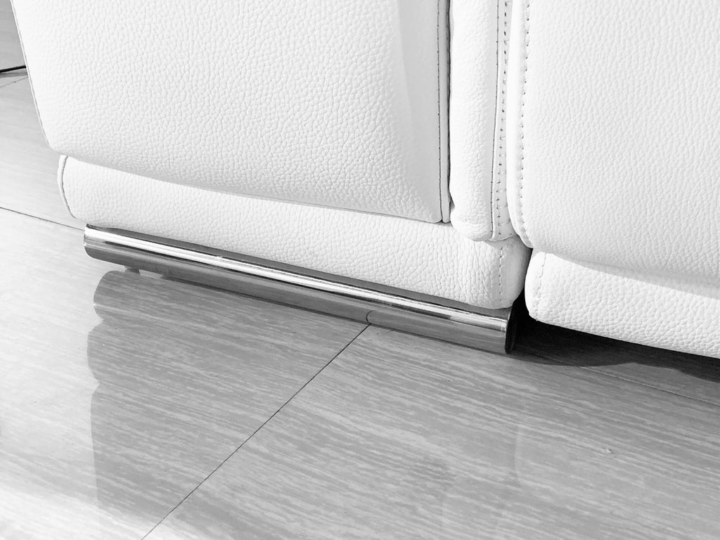 Global United 9762WH-6PC 6 pc DivanItalia white italian leather power reclining sectional sofa adjustable headrests