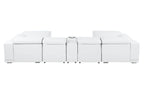 DivanItalia White Italian Leather 5-Piece Sectional Sofa with Double Chaise – 9762WH-5PC-2CH