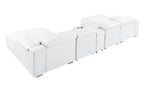 DivanItalia White Italian Leather 5-Piece Sectional Sofa with Double Chaise – 9762WH-5PC-2CH