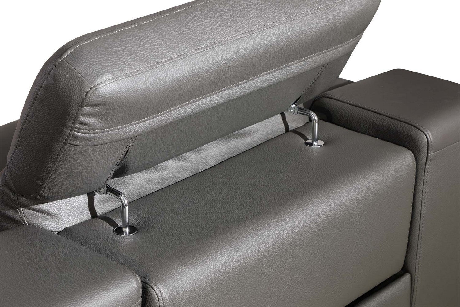 Global United 9762GY-6PC 6 pc DivanItalia gray italian leather power reclining sectional sofa adjustable headrests