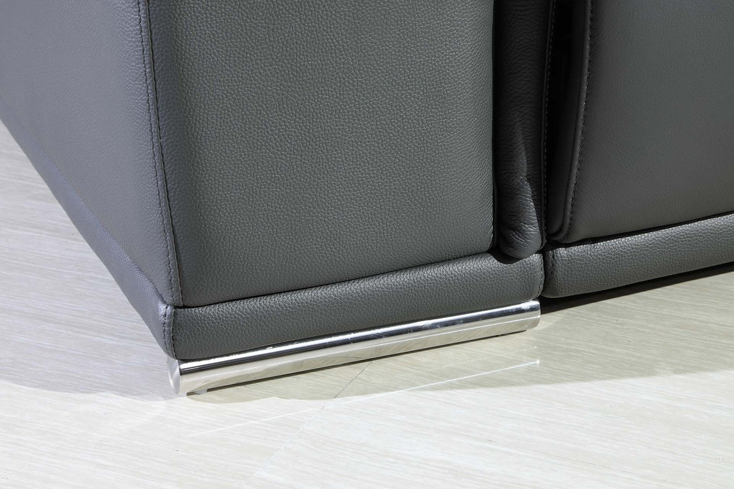 Global United 9762GY-6PC 6 pc DivanItalia gray italian leather power reclining sectional sofa adjustable headrests