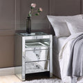Acme 97685  Glam Dominic Noralie mirrored accents with LED nightstand bed side end table with 2 drawers