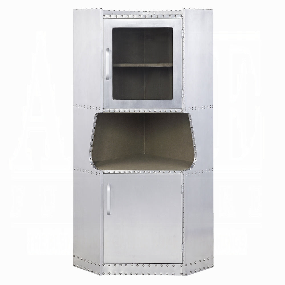 Acme 97710 Brancaster aluminum riveted finish wine cabinet