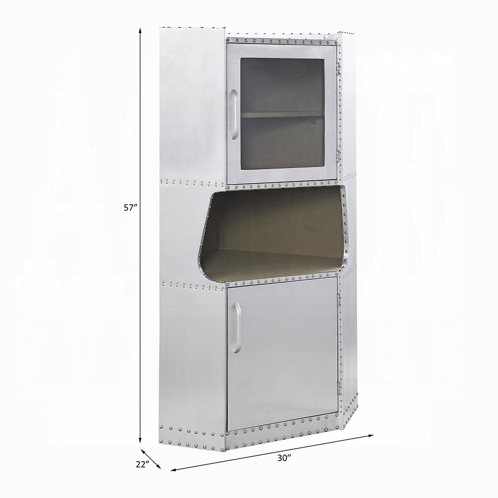 Acme 97710 Brancaster aluminum riveted finish wine cabinet