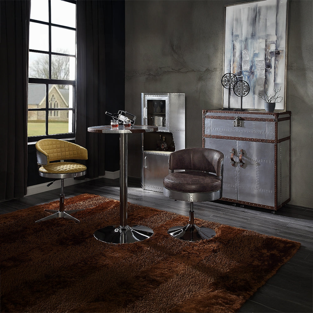 Acme 97710 Brancaster aluminum riveted finish wine cabinet