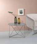Acme 97843 Foundry select Epidia grey finish metal 23" round chairs side end table