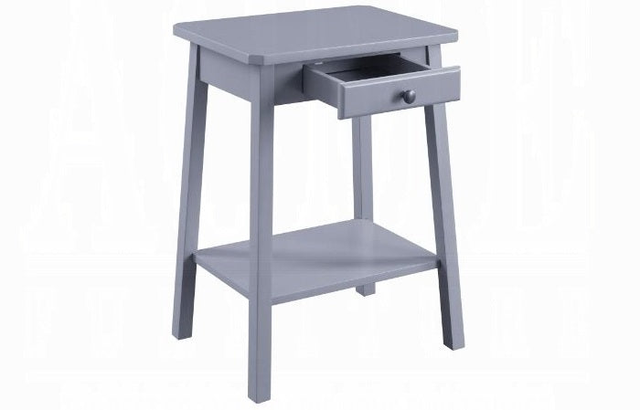 Acme 97860 Kaife gray finish wood chair side end table with drawer