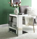 Acme 97939 Glam noralie dominic mirrored design accents chair side end table with magazine rack