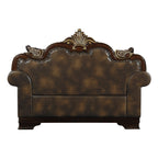 Homelegance 9815-SL 2 pc Croydon brown chenille fabric sofa and love seat set with wood trim