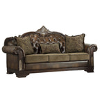 Homelegance 9815-SL 2 pc Croydon brown chenille fabric sofa and love seat set with wood trim