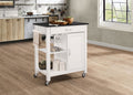 Acme 98320 Ottawa white and black finish wood and metal accents kitchen island cart