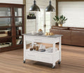 Acme 98330 Ottawa white finish wood and metal accents kitchen island cart