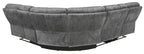Homelegance  9913-32LCN2R 3 pc Muirfield gray textured microfiber fabric sectional sofa with recliner ends and console