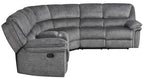 Homelegance  9913-32LCN2R 3 pc Muirfield gray textured microfiber fabric sectional sofa with recliner ends and console