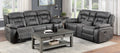 Homelegance 9989GY-2PC 2 pc Madrona hill gray polished microfiber motion sofa and love seat set