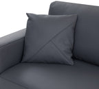 Global United 998-GY-RAF 2 pc Latitude run oleander grey italian leather sectional sofa with right facing chaise chrome trim