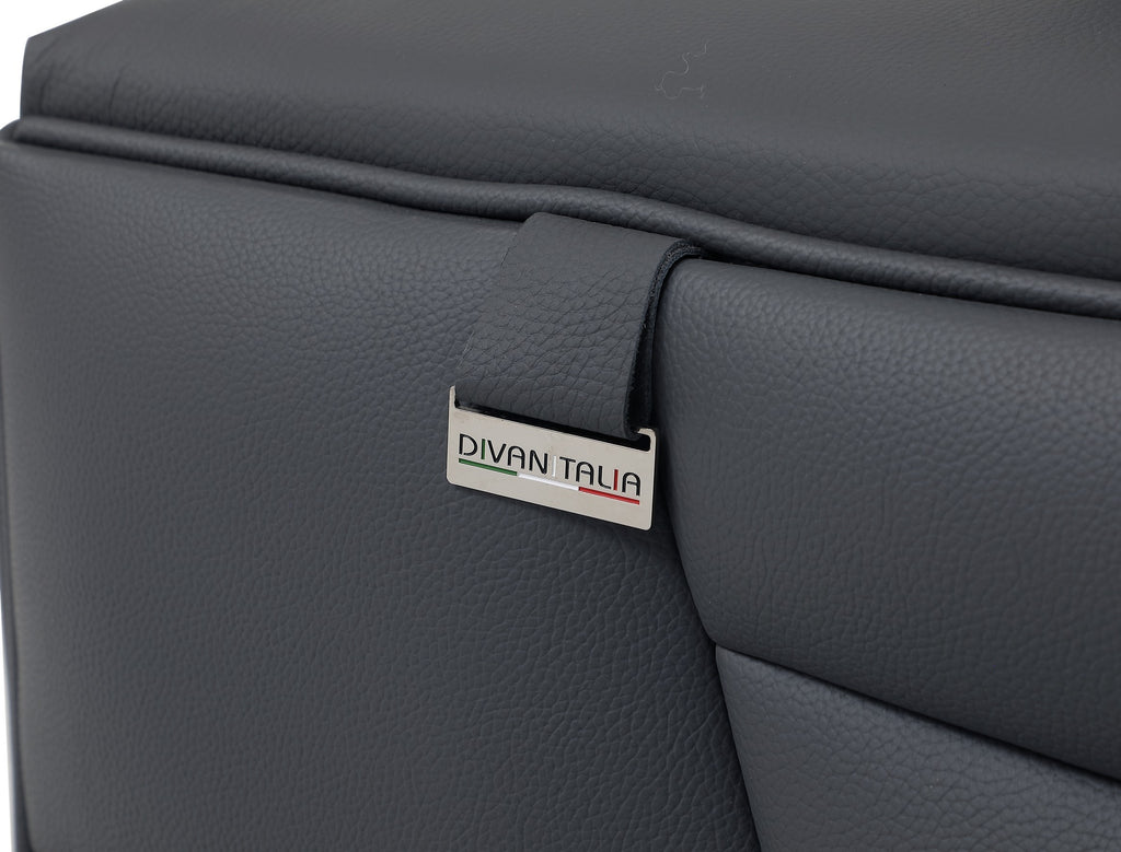 Global United 998-GY-RAF 2 pc Latitude run oleander grey italian leather sectional sofa with right facing chaise chrome trim