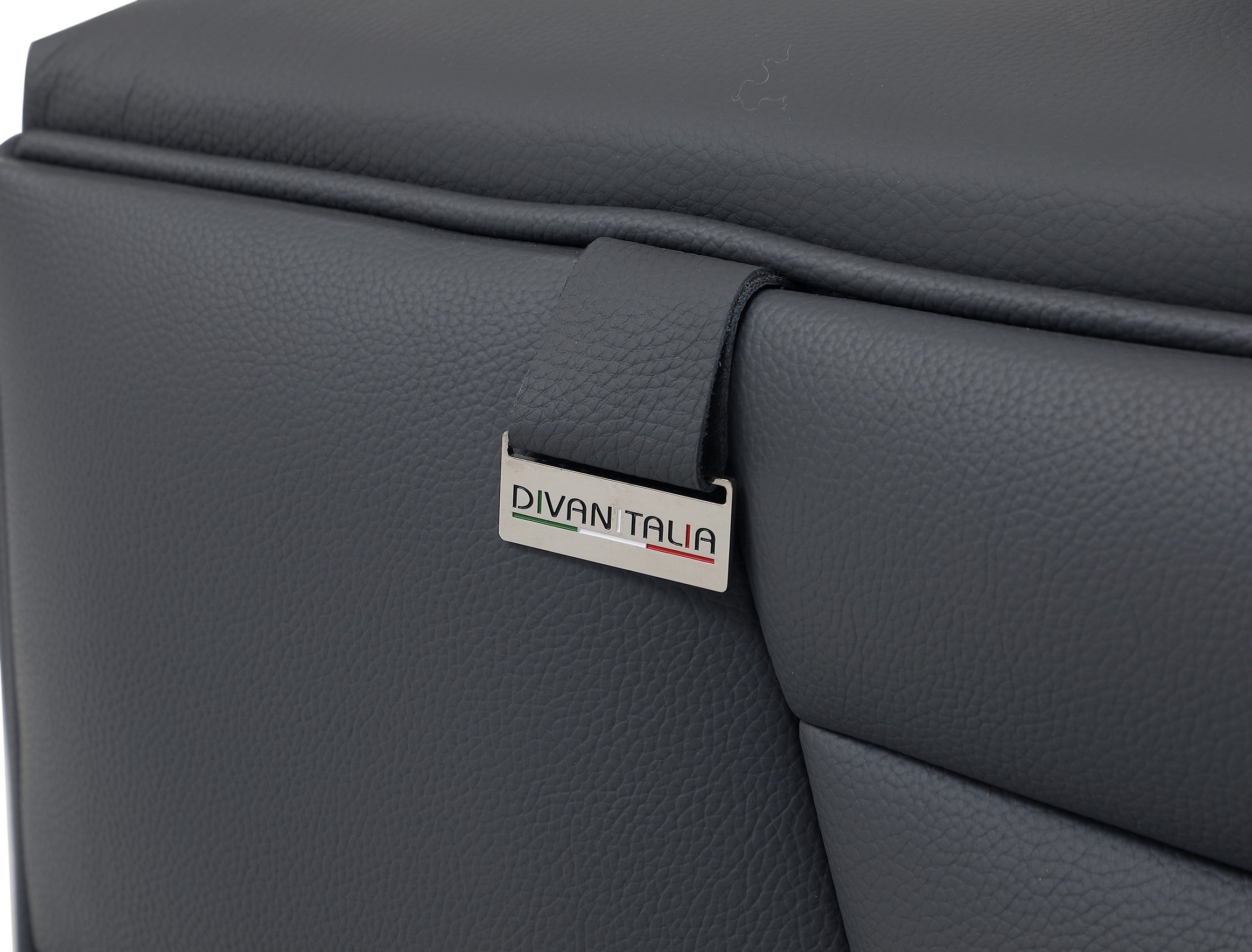 Global United 998-GY-RAF 2 pc Latitude run oleander grey italian leather sectional sofa with right facing chaise chrome trim