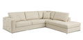 Global United 998-BG-RAF 2 pc Latitude run oleander beige italian leather sectional sofa with right facing chaise chrome trim
