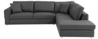 Global United 998-GY-RAF 2 pc Latitude run oleander grey italian leather sectional sofa with right facing chaise chrome trim