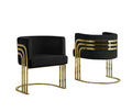 Best Quality AC222 Black velvet barrel chair with gold metal frame mid-century modern willa arlo interiors amit