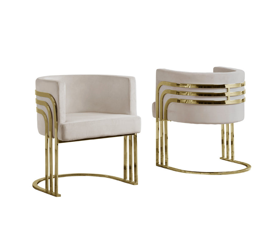 Best Quality AC223 Beige velvet barrel chair with gold metal frame mid-century modern willa arlo interiors amit