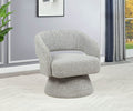 AC294 Valerie II rich grey teddy bear boucle fabric barrel back swivel accent chair