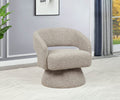 AC295 Valerie II grey teddy bear boucle fabric barrel back swivel accent chair