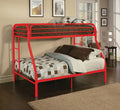 Acme 02053RD Wildon home tritan twin over full red finish tubular metal bunk bed