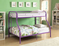 Acme 02053PU Wildon home tritan twin over full purple finish tubular metal bunk bed