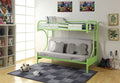 Acme 02091A-GR Harriet bee easingwold eclipse "c" shaped style twin over full futon green finish tubular metal bunk bed