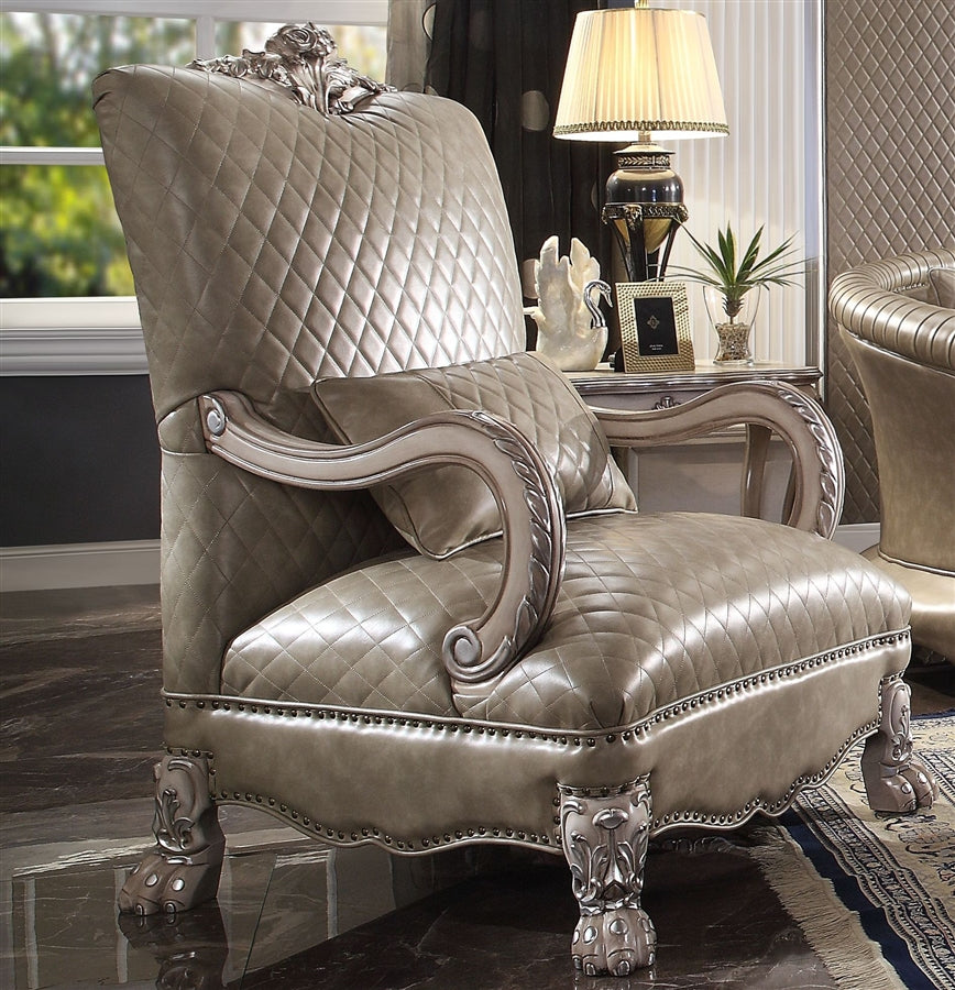 Acme 58172 Astoria Grand mckenzie dresden vintage bone white finish wood carved accents chair