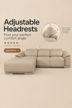 DivanItalia Beige Italian Leather 3-Piece Power Reclining Sectional with Chaise – 9762BG-3PC-CH