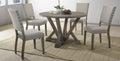 Best master Anna-5pc 5 pc Anna antique light gray finish wood 47" round dining table set