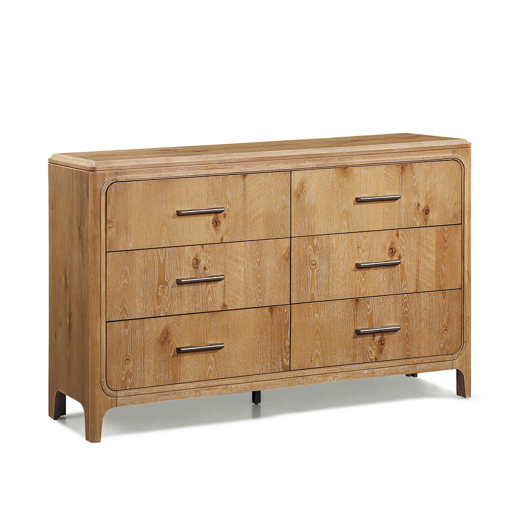 Westcott 4-Piece Natural Wood Fabric Padded Headboard Queen Bedroom Set – B1500