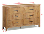 Westcott 4-Piece Natural Wood Fabric Padded Headboard Queen Bedroom Set – B1500