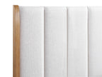 Westcott 4-Piece Natural Wood Fabric Padded Headboard Queen Bedroom Set – B1500
