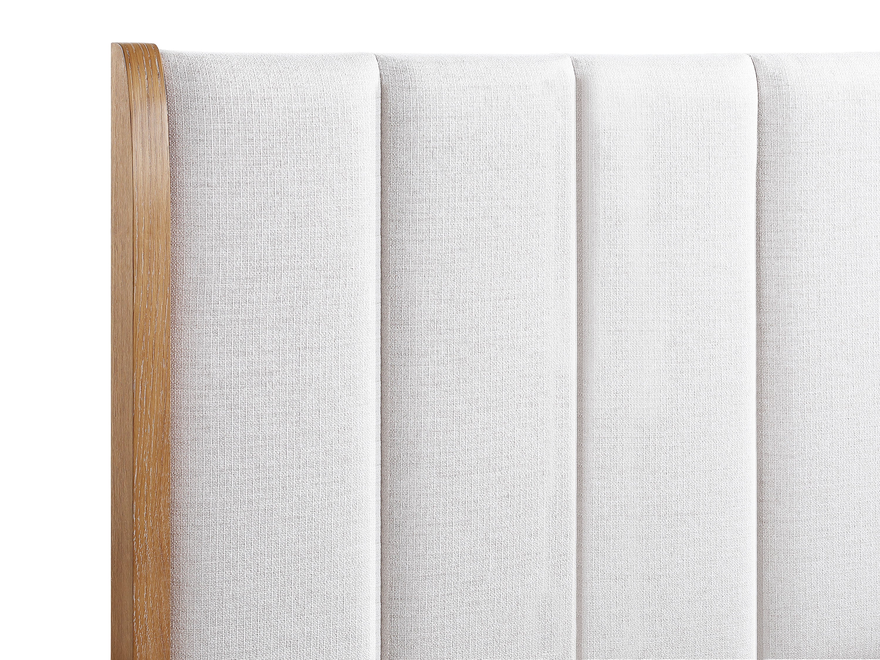Westcott 4-Piece Natural Wood Fabric Padded Headboard Queen Bedroom Set – B1500