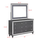 B1670 4 pc Refino grey metallic wood finish wood queen bedroom set with led accents