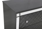 B1670 4 pc Refino grey metallic wood finish wood queen bedroom set with led accents
