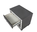 B1670 4 pc Refino grey metallic wood finish wood queen bedroom set with led accents