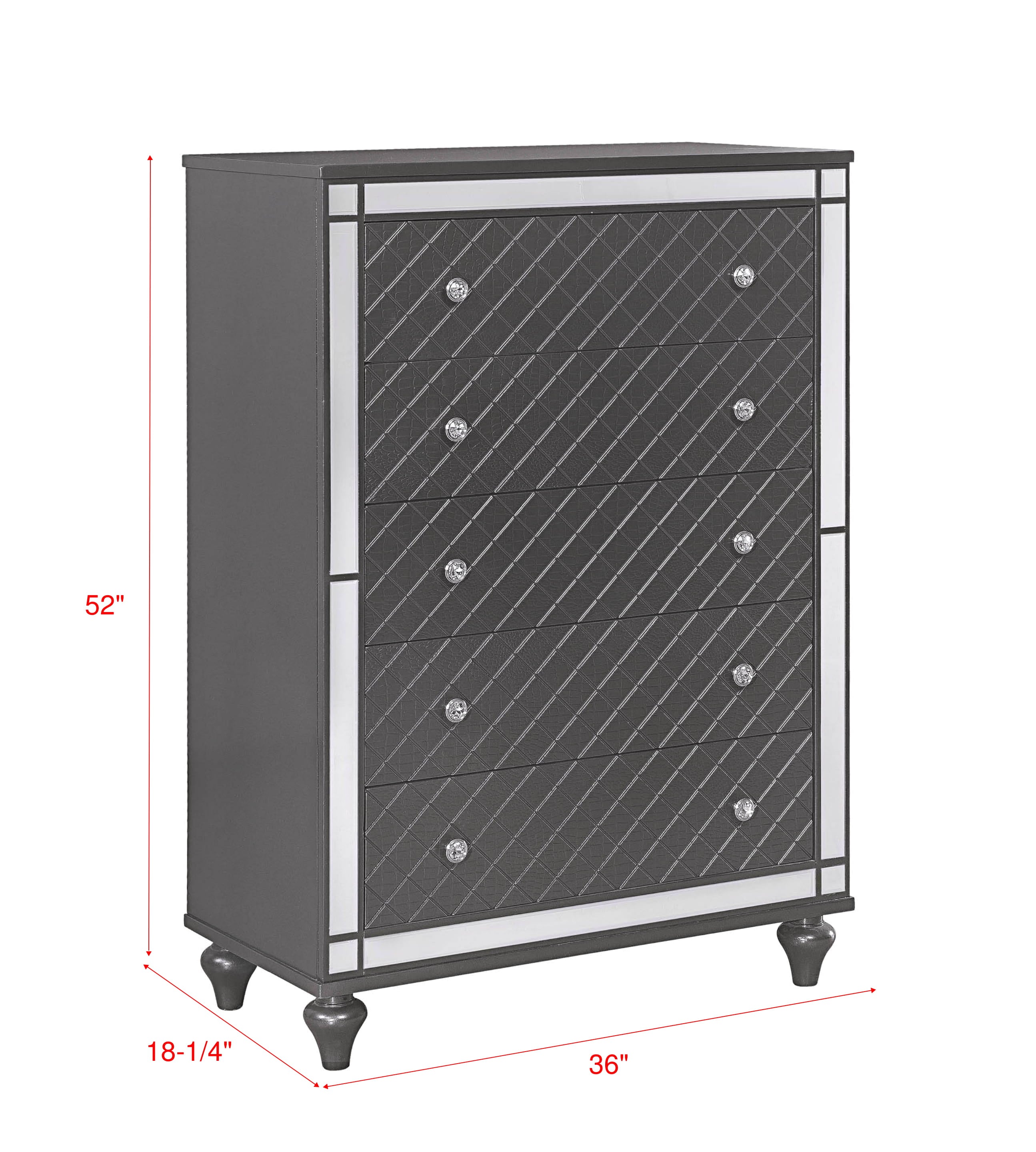 B1670 4 pc Refino grey metallic wood finish wood queen bedroom set with led accents